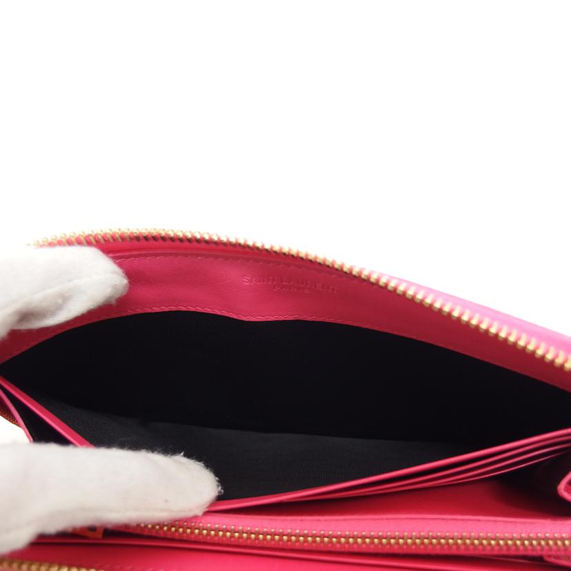 SAINT LAURENT サンローラン/ラウンドファスナー長財布 /ピンク/315859//Aランク/04