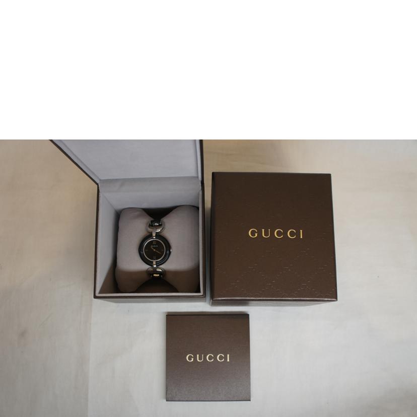GUCCI グッチ/ブラックバンブーベゼルバングルウォッチ/132.4//140*****/ABランク/92