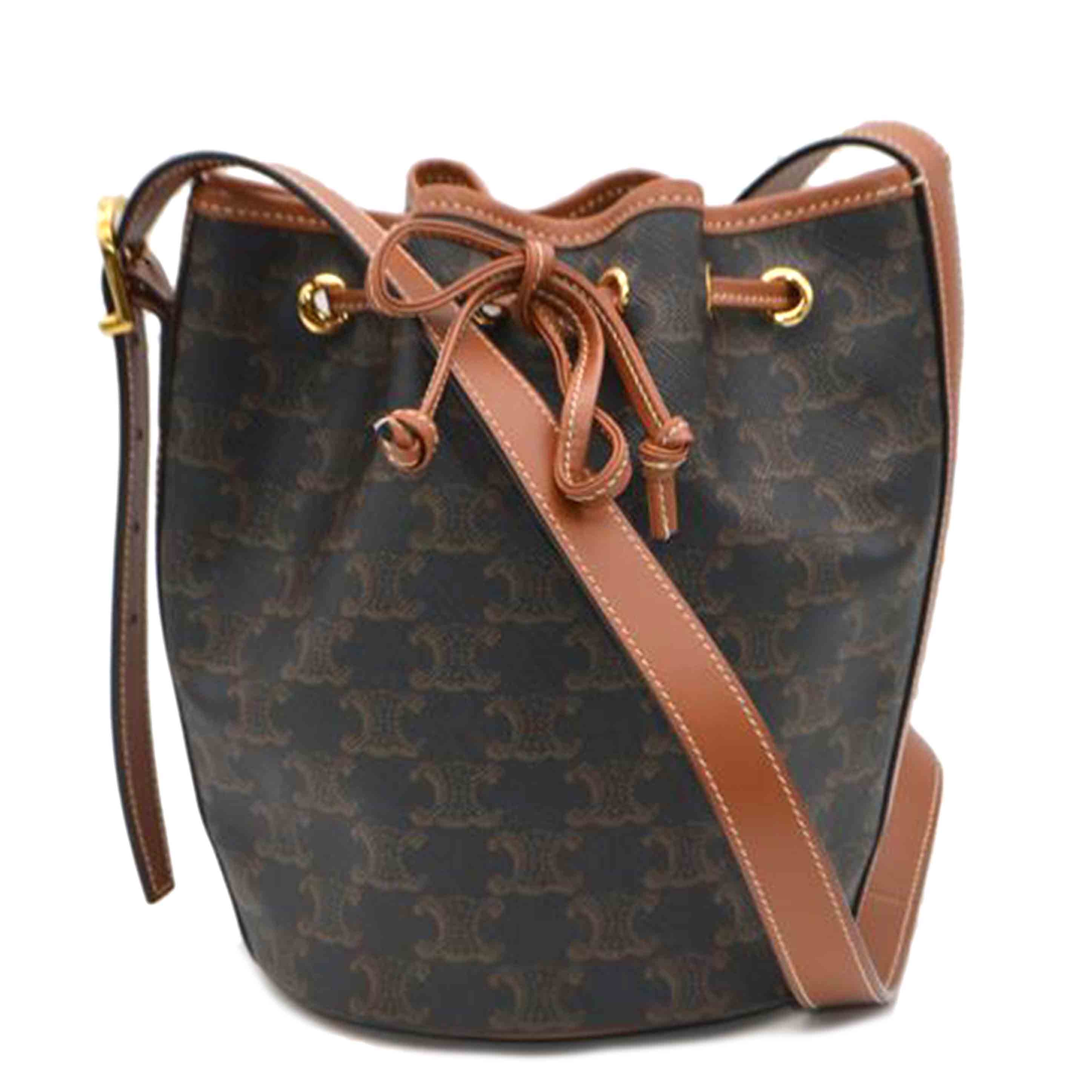 CELINE セリーヌ/トリオンフスモールドローストイングショルダー/タン/191142BZJ//F-G******/Aランク/89