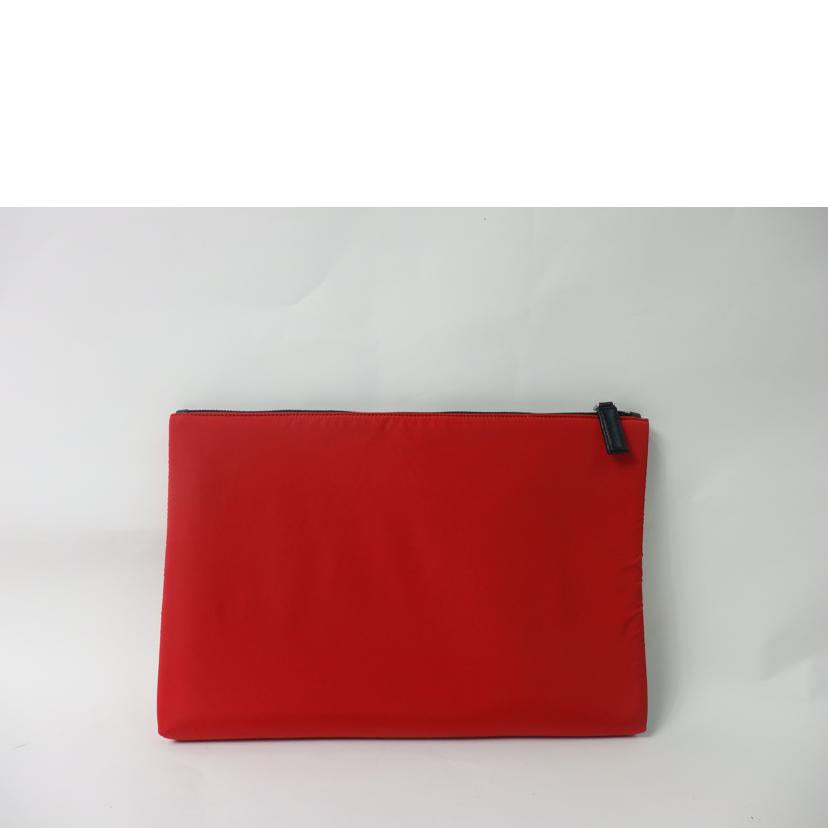 PRADA プラダ/三角ロゴプレートナイロンサフィアーノクラッチバッグ/赤×黒//236/Aランク/84