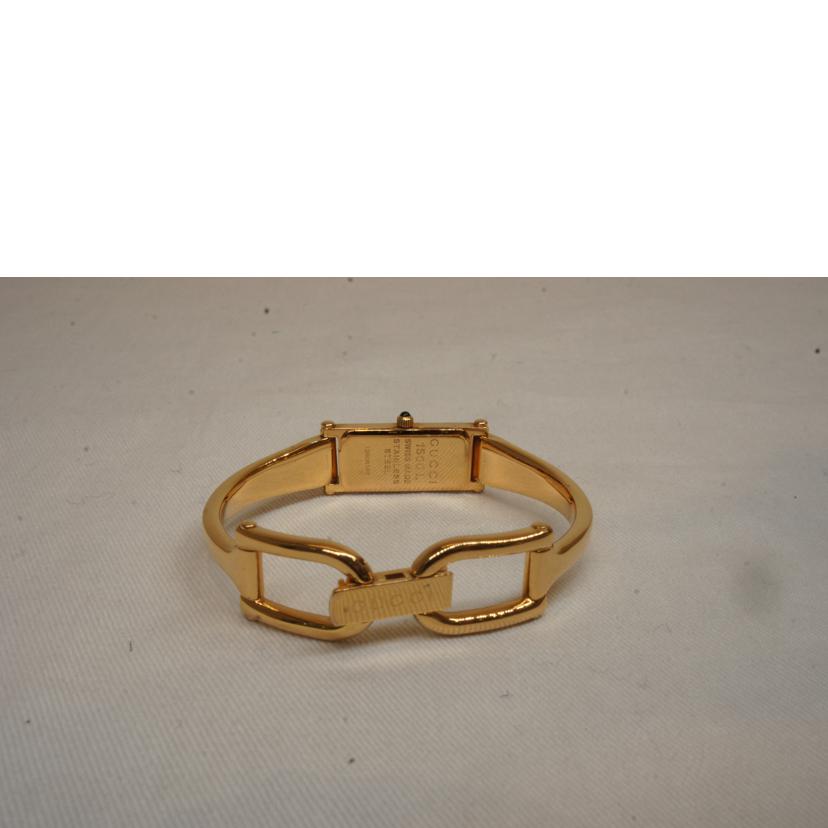 GUCCI グッチ/スクエアバングルウォッチゴールドブラック/1500L//126*****/ABランク/92