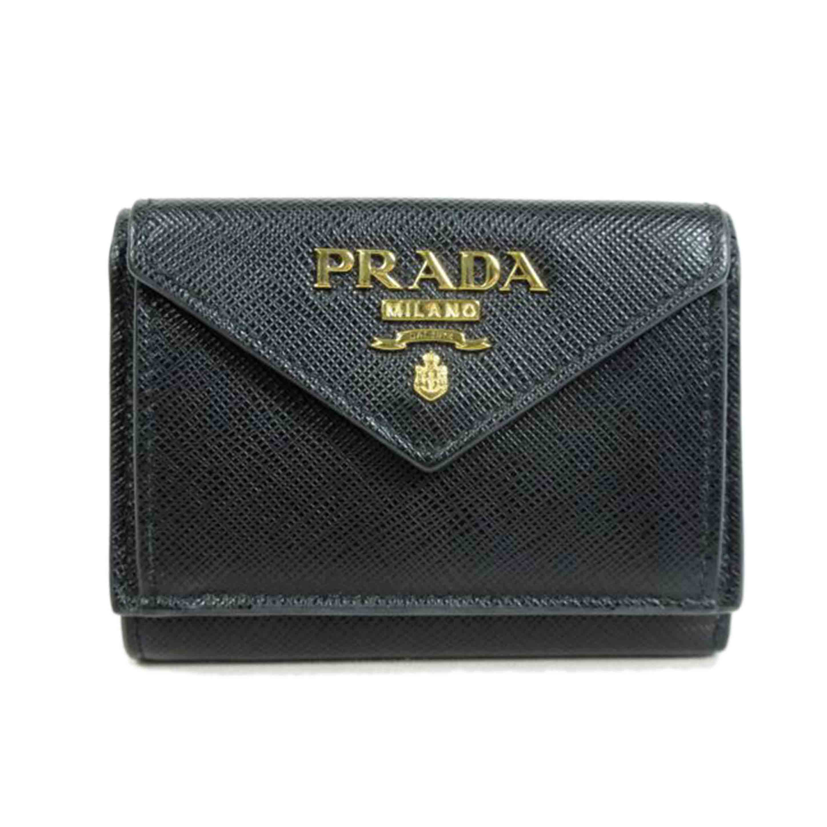 PRADA プラダ/サフィアーノメタル 三つ折りコンパクトウォレット/1MH021//Aランク/70