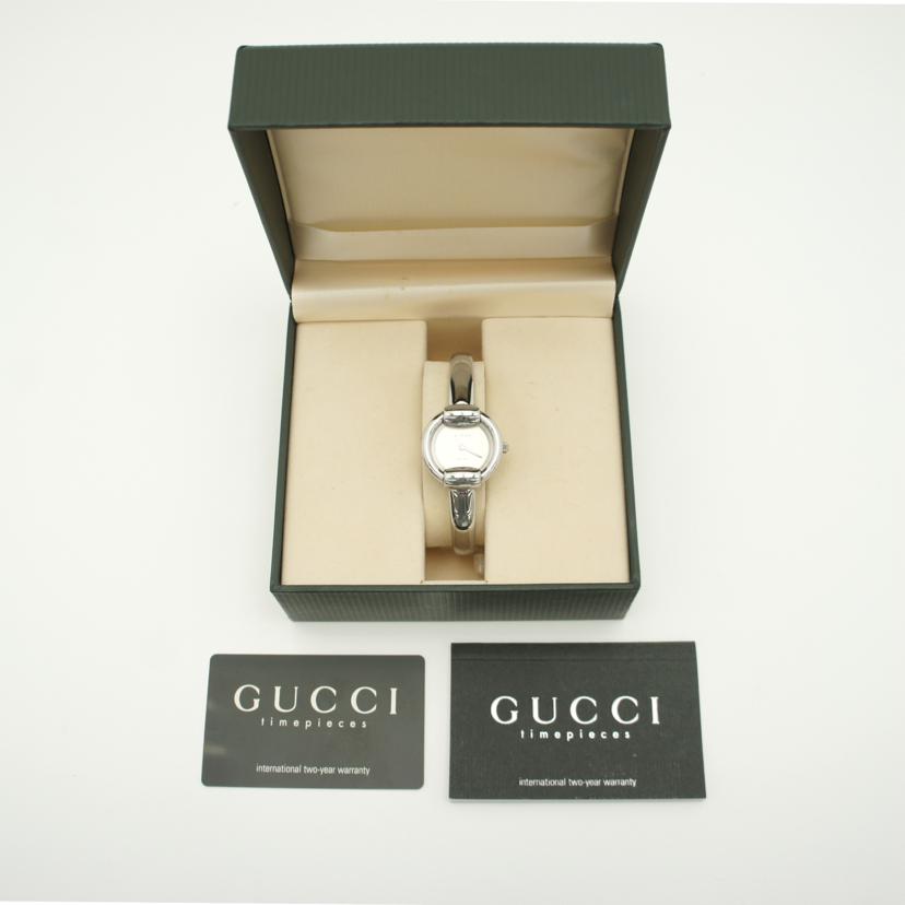 GUCCI グッチ/ラウンドフェイス・バングルウォッチ・シルバー/クオーツ/1400L//013****/Bランク/75