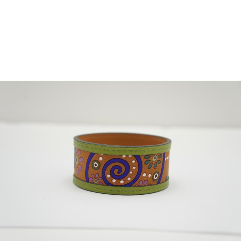 HERMES エルメス/レザーストラップPM/カーフ・シルクブレスレット/1062008-72//SAランク/75