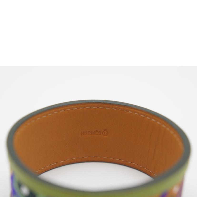 HERMES エルメス/レザーストラップPM/カーフ・シルクブレスレット/1062008-72//SAランク/75