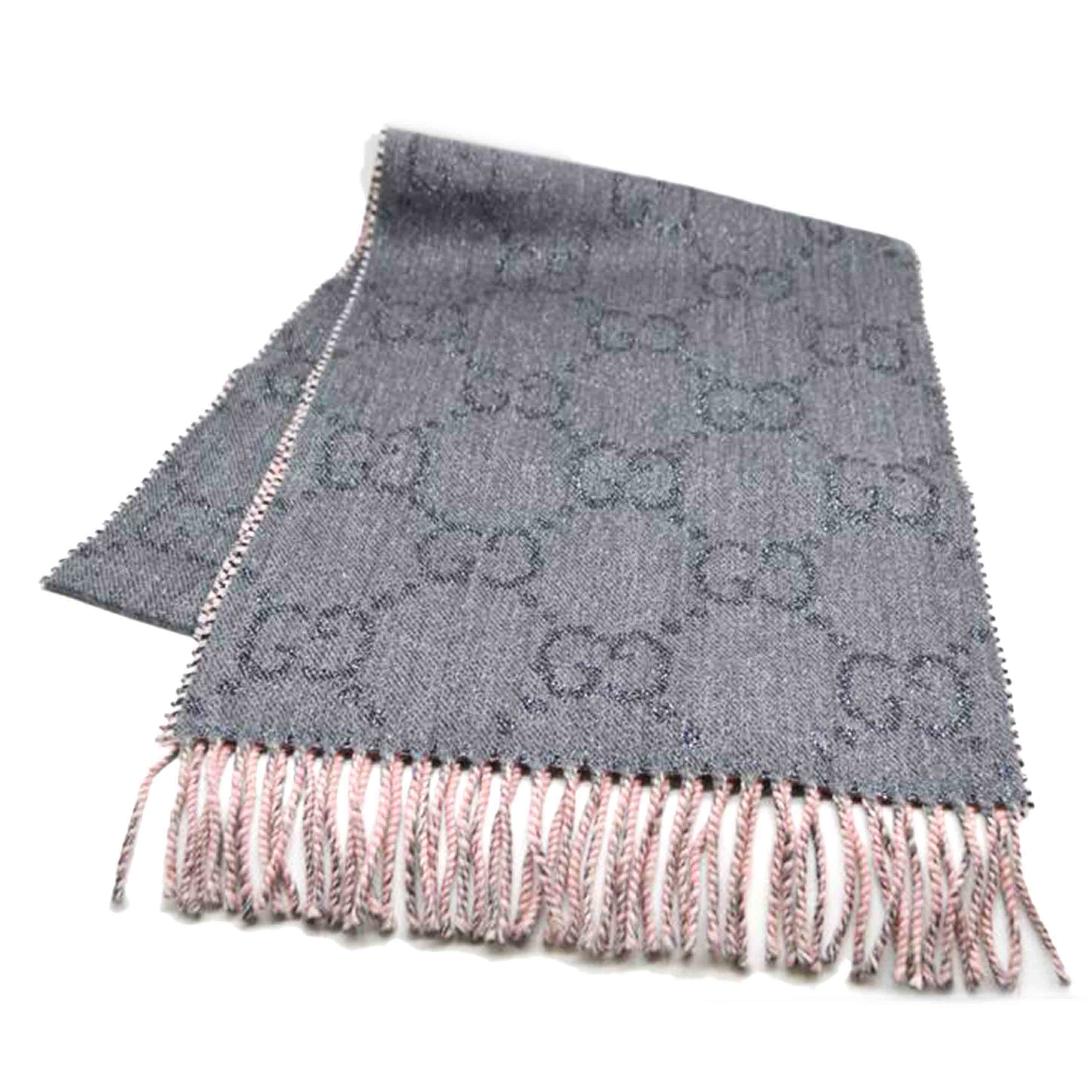 GUCCI グッチ/GGメタリックファイバーフリンジウールマフラー/727724//Sランク/89