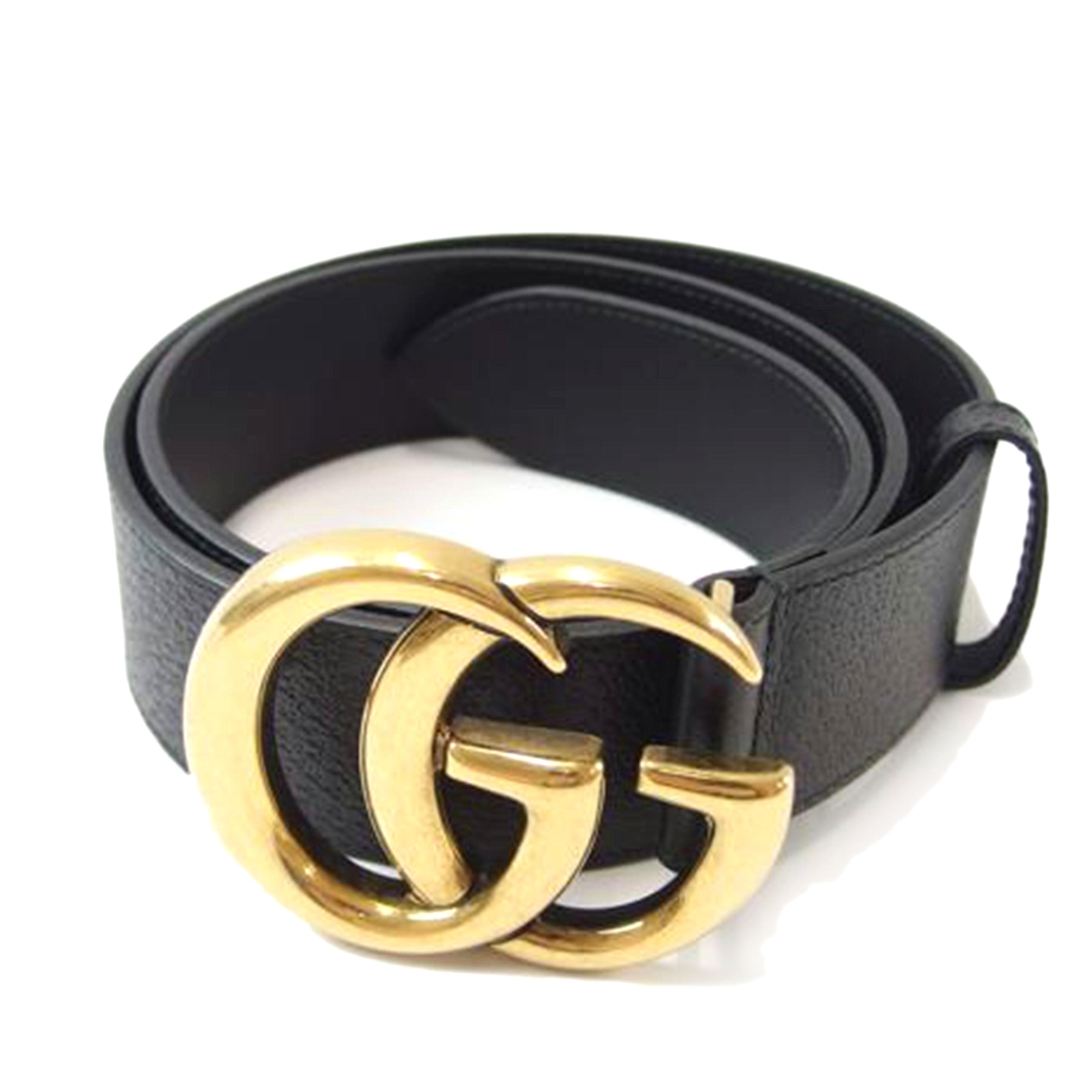 GUCCI グッチ/ダブルGバックルレザーベルト/最大約85cm/406831//493949/Aランク/83