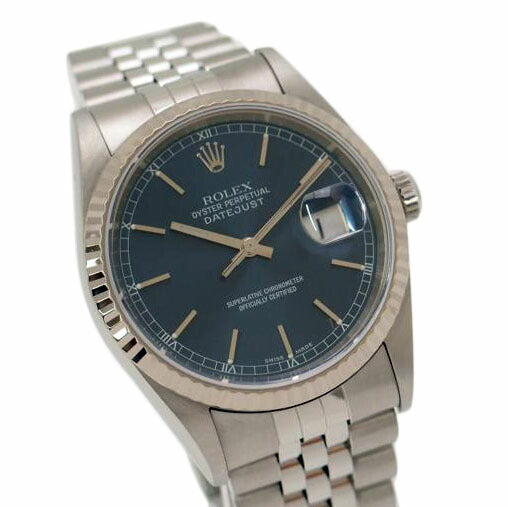 ROLEX ロレックス 腕時計 自動巻き 2000年頃製造 新品仕上済 ステンレス K18WG メンズ/デイトジャスト・SS×WG/ネイビー/P番/16234//P953933(2000)/Aランク/69