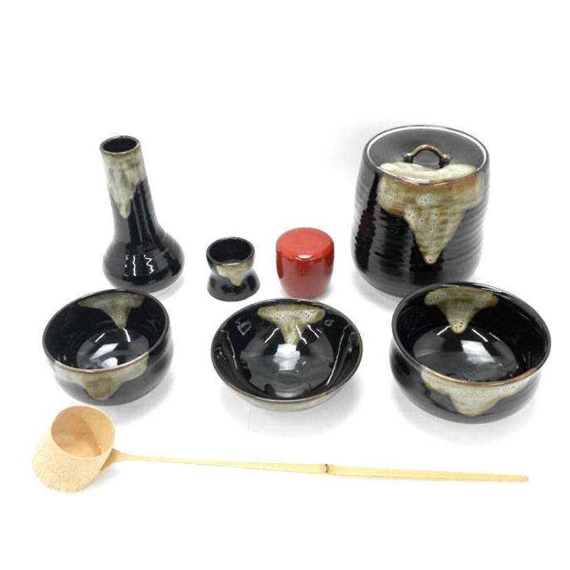 山嘉堂造 陶春作/茶道具揃//Aランク/69