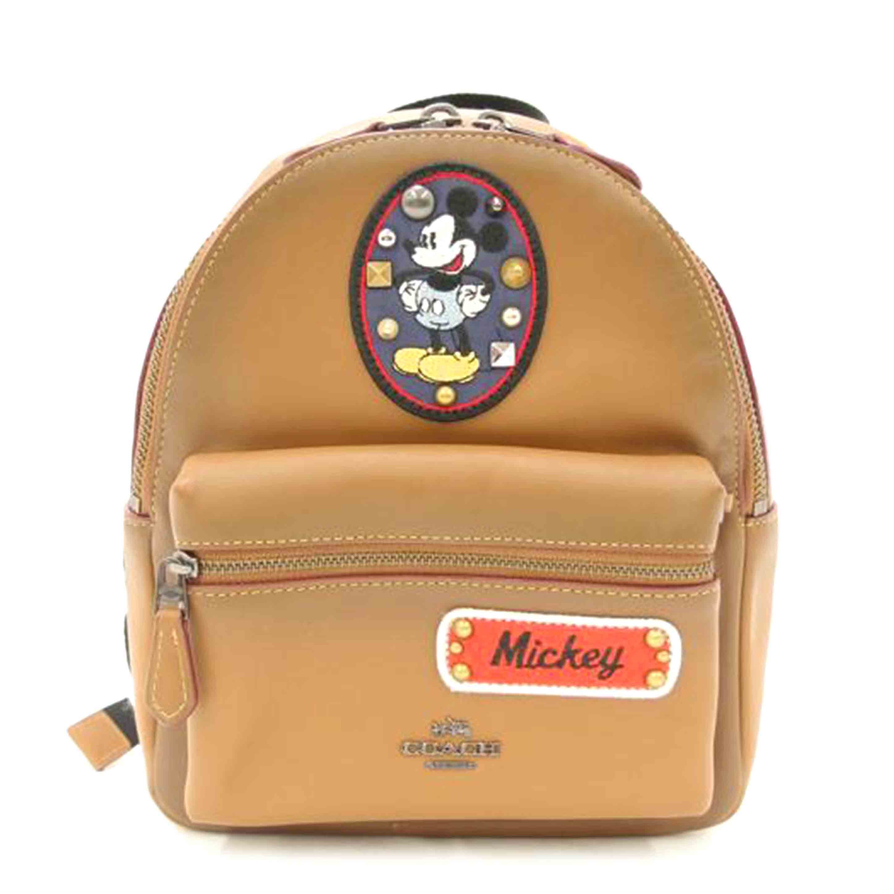 COACH コーチ リュック レザー スモール ミッキー レディース 茶/ディズニーコラボバックパック/ブラウン/F59356//A17**/Aランク/69