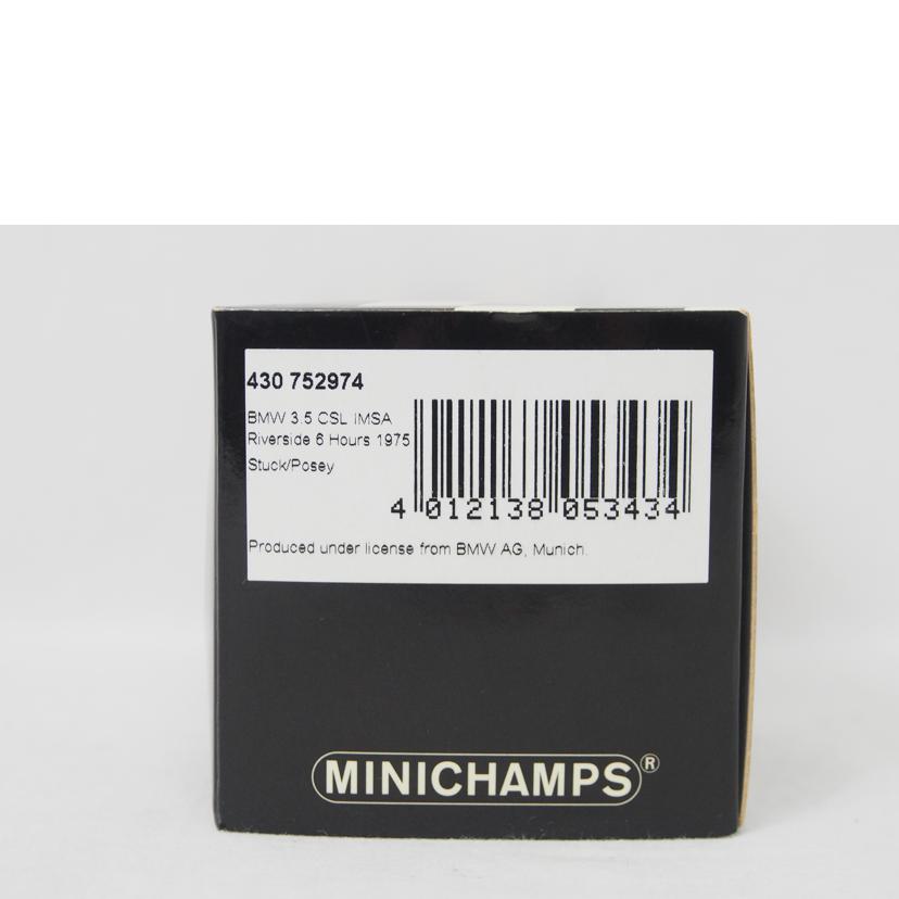 MINICHAMPS ミニチャンプス/BMW 3.5 CSL IMSA Riverside 6 Hour 1975 Stuck/Posey ミニカー/752974//ABランク/78
