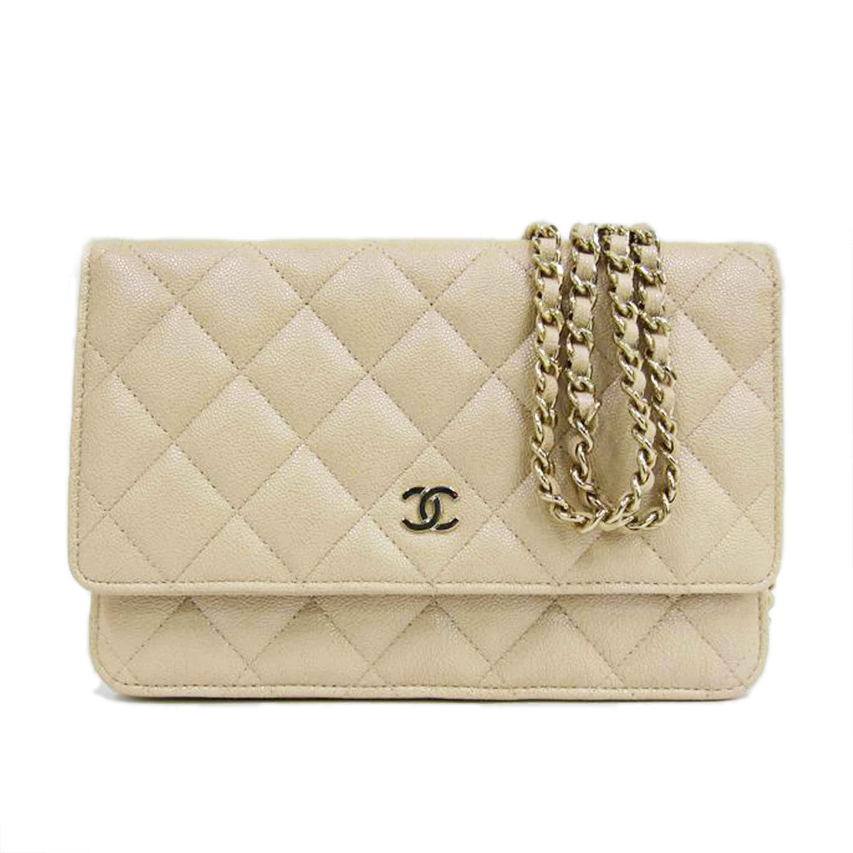 CHANEL シャネル/マトラッセチェーンウォレット/キャビア・ベージュ//27586633/SAランク/82
