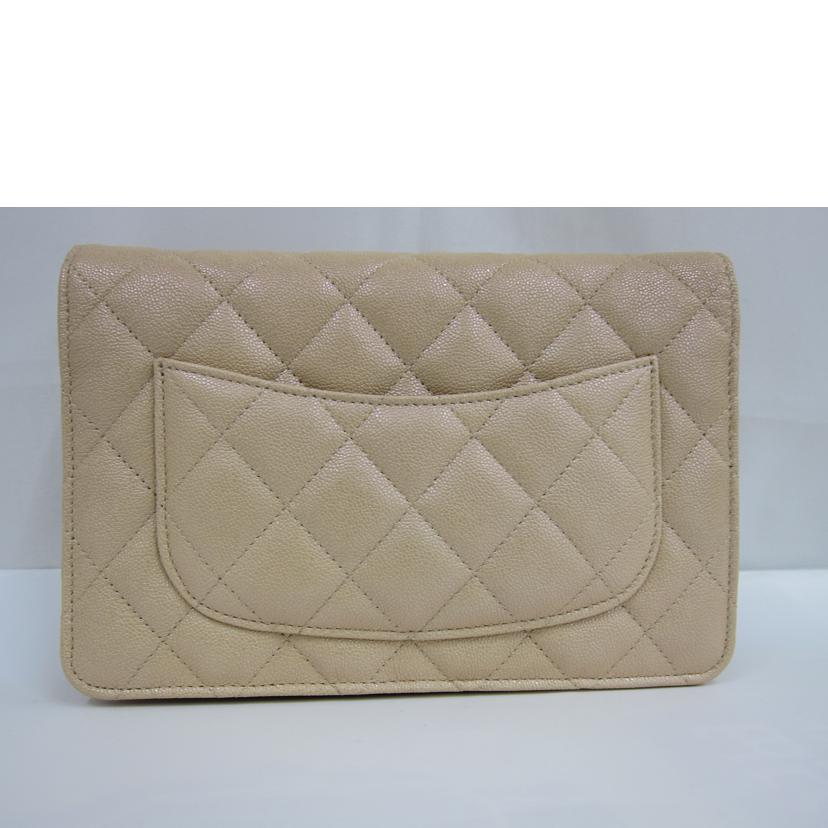 CHANEL シャネル/マトラッセチェーンウォレット/キャビア・ベージュ//27586633/SAランク/82