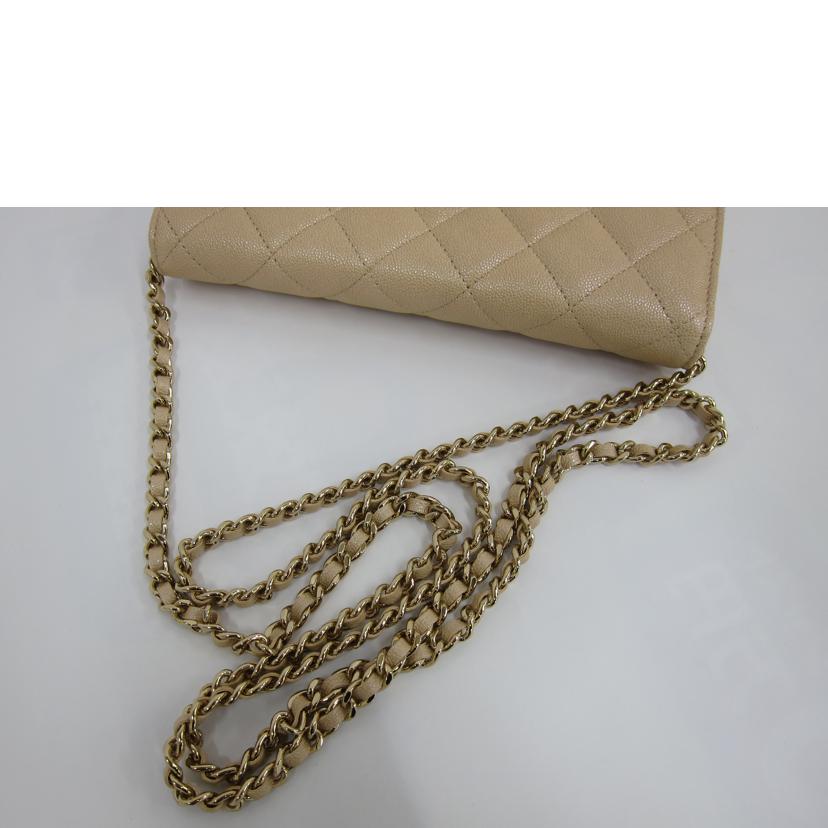 CHANEL シャネル/マトラッセチェーンウォレット/キャビア・ベージュ//27586633/SAランク/82