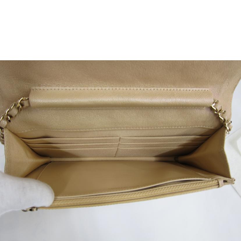 CHANEL シャネル/マトラッセチェーンウォレット/キャビア・ベージュ//27586633/SAランク/82