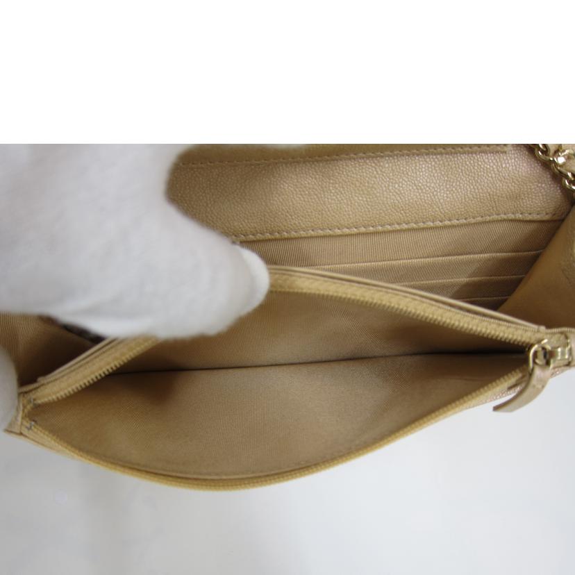 CHANEL シャネル/マトラッセチェーンウォレット/キャビア・ベージュ//27586633/SAランク/82