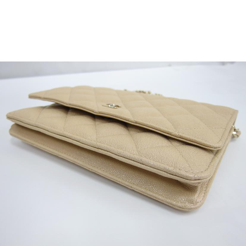 CHANEL シャネル/マトラッセチェーンウォレット/キャビア・ベージュ//27586633/SAランク/82