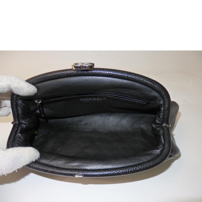 CHANEL シャネル/キャビアスキンココマーククラッチバッグ/シルバー金具//11571606/ABランク/84
