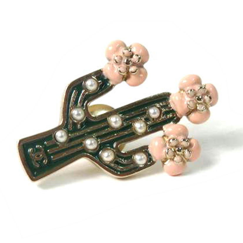 CHANEL シャネル/ココマークカメリアサボテンピンブローチ//B17 C/SAランク/84