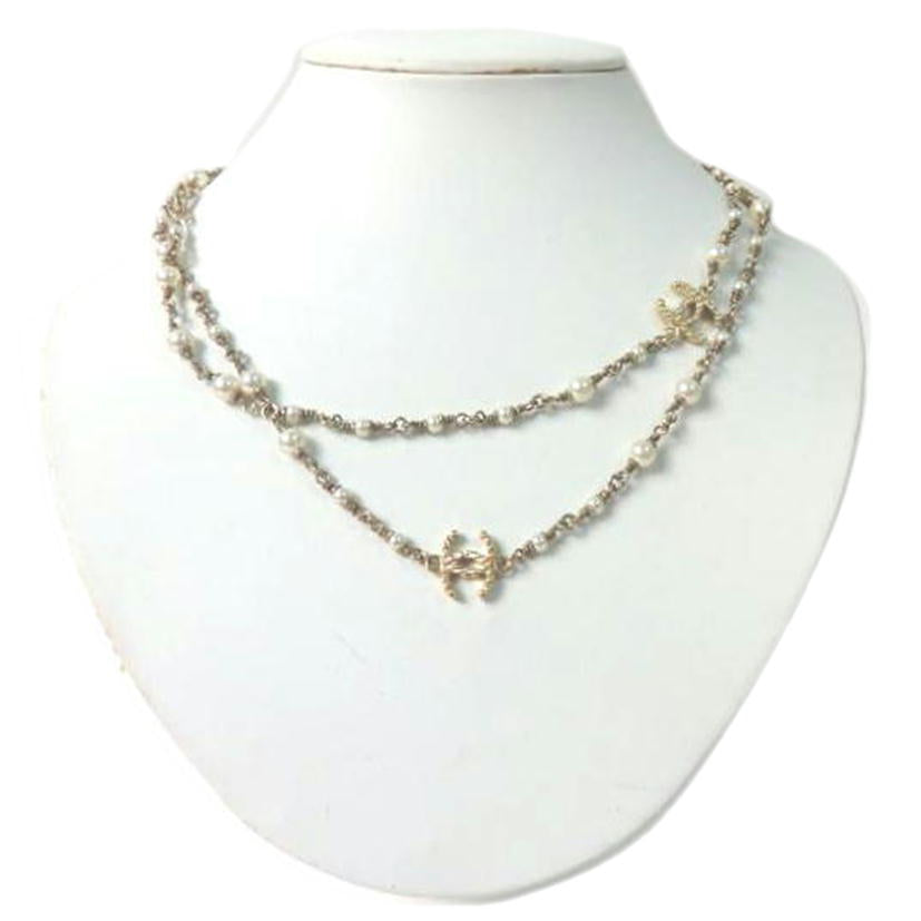 CHANEL シャネル/ココマークフェイクパールロングネックレス//09 A/ABランク/84