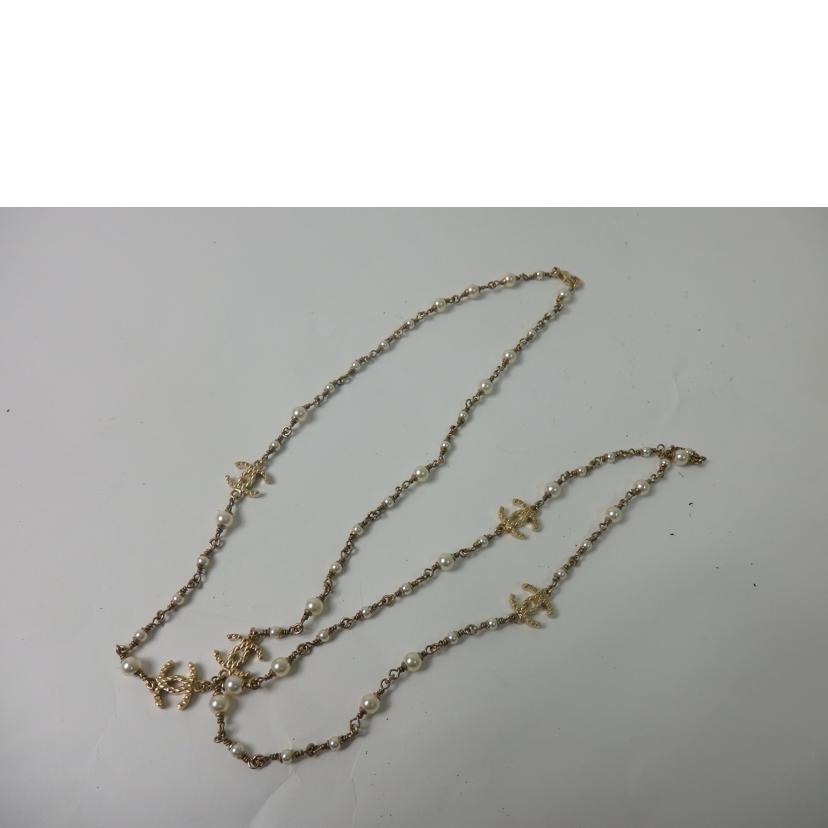 CHANEL シャネル/ココマークフェイクパールロングネックレス//09 A/ABランク/84