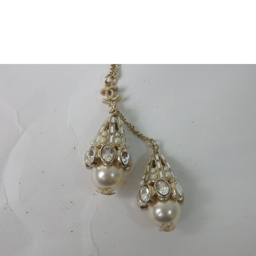 CHANEL シャネル/ココマークラインストーンフェイクパールネックレス//09 A/Aランク/84