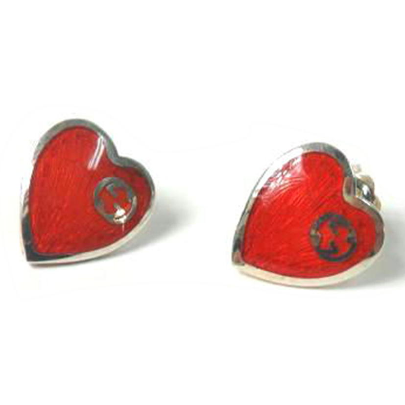 GUCCI グッチ/インターロッキングシルバーハートピアス/SV925//Aランク/84