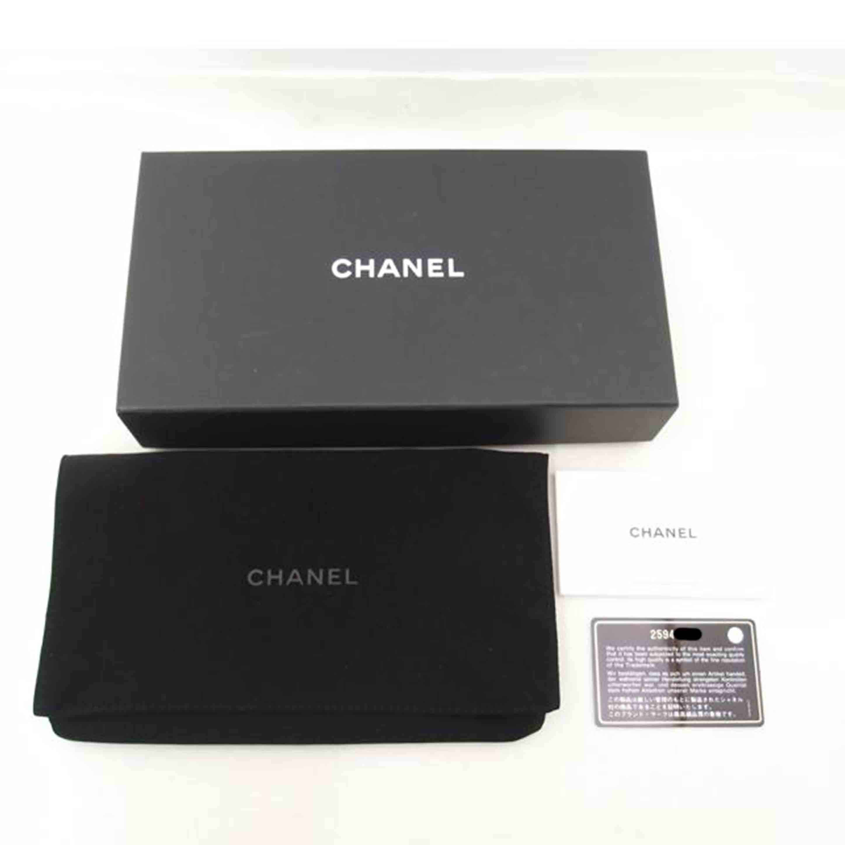 CHANEL シャネル 黒 ココマーク シルバー金具 レディース /ラムスキン ラウンドファスナー長財布//259*****/SAランク/69
