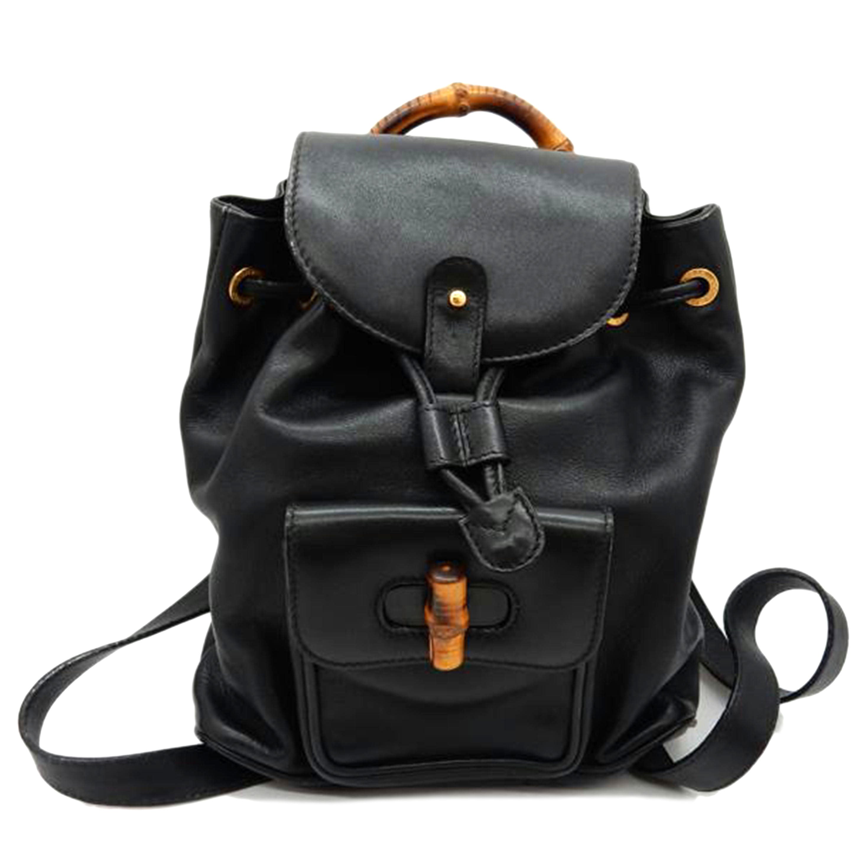 GUCCI バンブー　エナメル　リュック　パテントレザー　ブラック　ロゴ GUCCI バンブー エナメル リュック パテントレザー ブラック