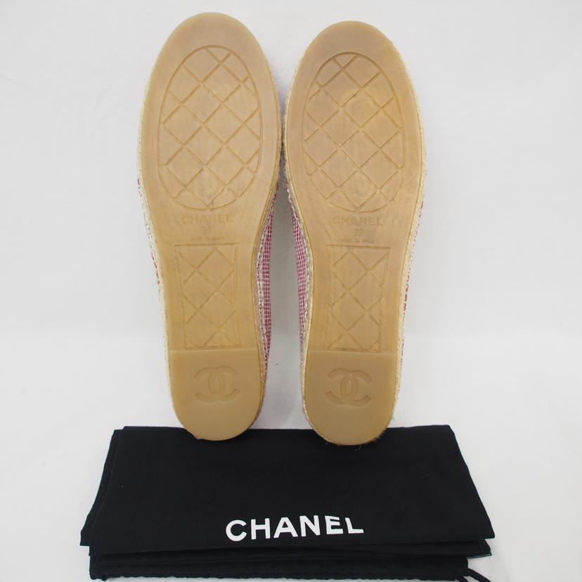 CHANEL/ココマークスリッポン/エスパドリーユ/ブラック×レッド/G33318//Aランク/78