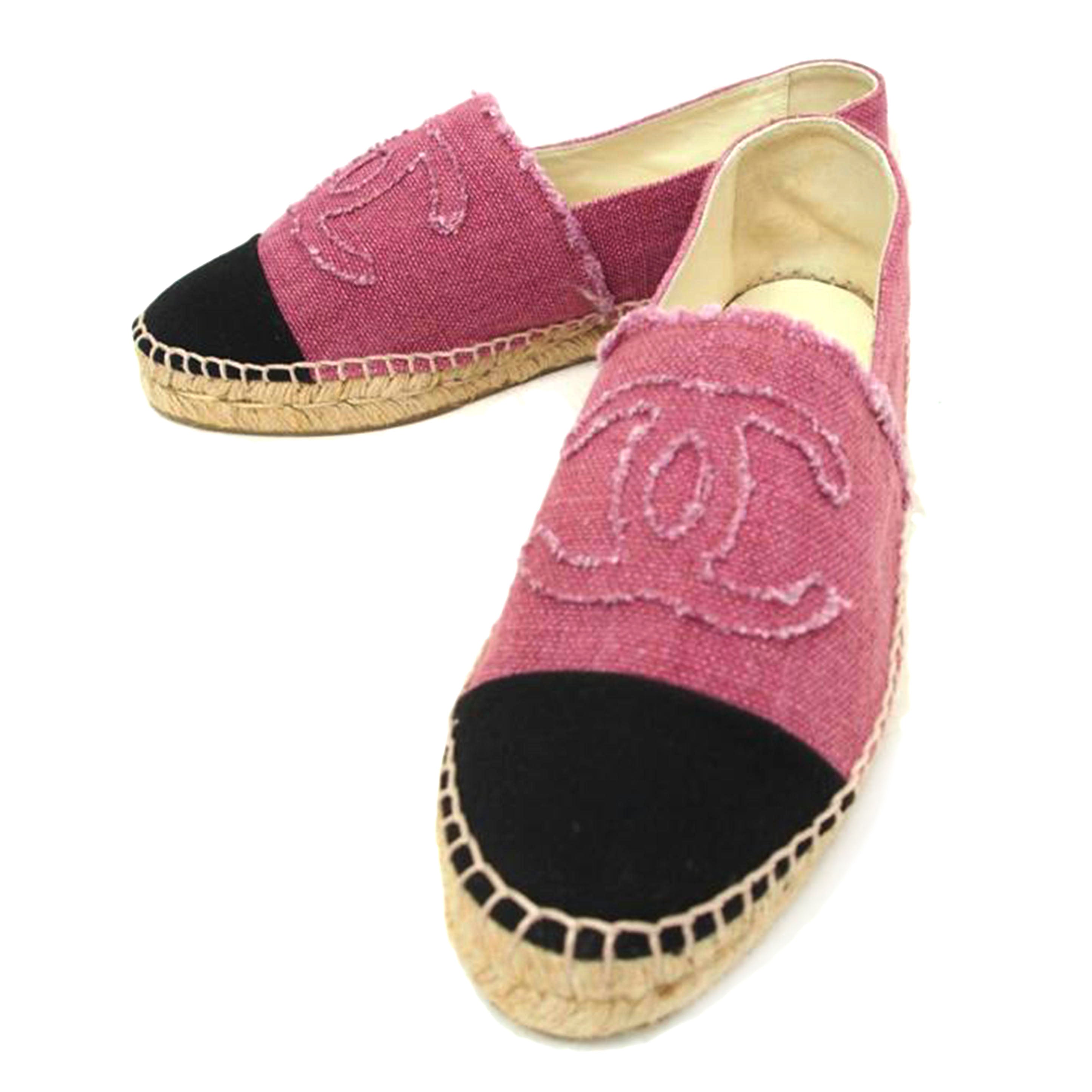 CHANEL/スリッポン/エスパドリーユ/エンジ/G29762//SAランク/78