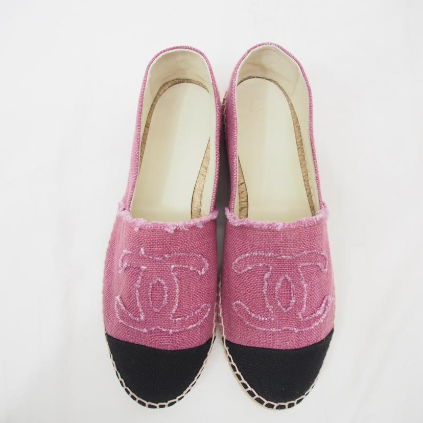 CHANEL/スリッポン/エスパドリーユ/エンジ/G29762//SAランク/78