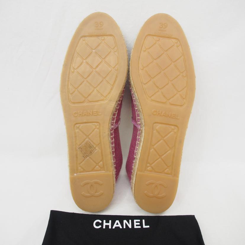 CHANEL/スリッポン/エスパドリーユ/エンジ/G29762//SAランク/78