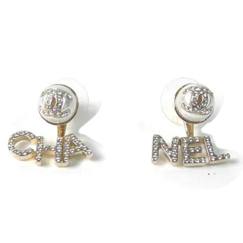 CAHNEL シャネル/シャネルロゴストーンココマークフェイクパール2wayピアス/AB6484//A22V/SAランク/84