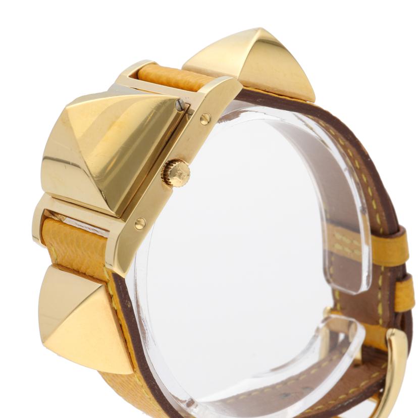 HERMES エルメス GP×革ベルト 〇M刻印/メドール・イエロー/レディース/クオーツ/ME1.210//595095/ABランク/75