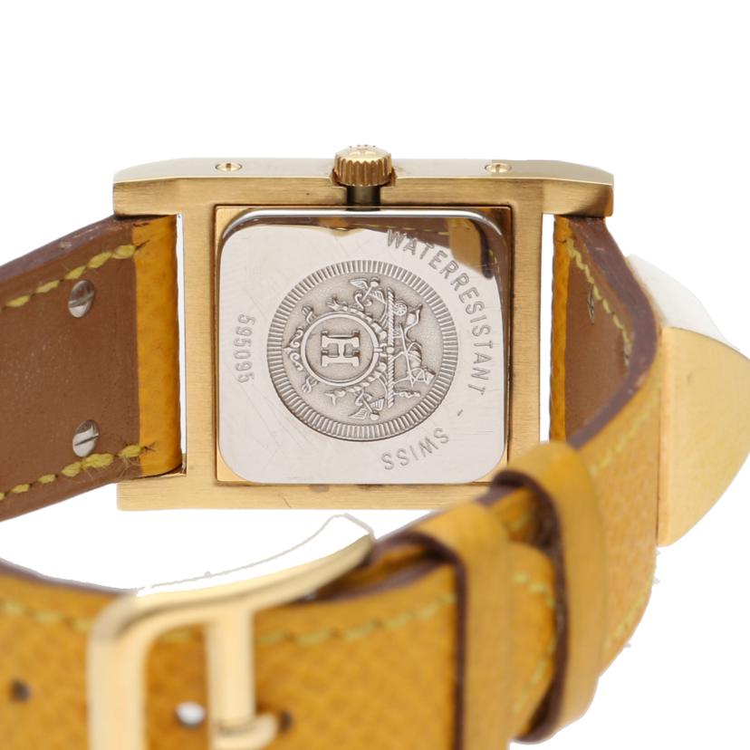 HERMES エルメス GP×革ベルト 〇M刻印/メドール・イエロー/レディース/クオーツ/ME1.210//595095/ABランク/75