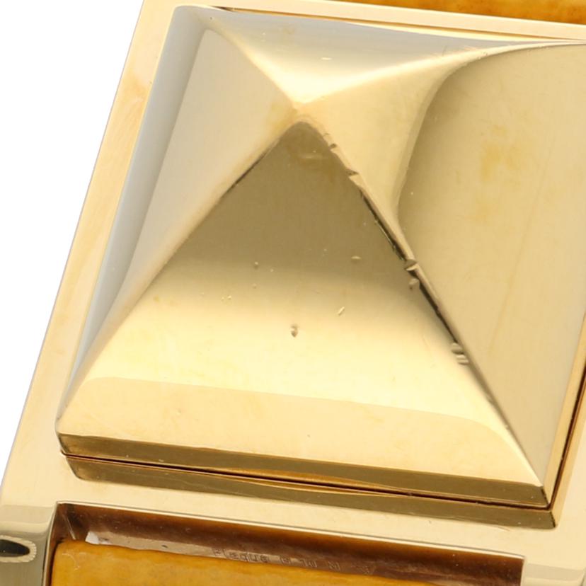 HERMES エルメス GP×革ベルト 〇M刻印/メドール・イエロー/レディース/クオーツ/ME1.210//595095/ABランク/75