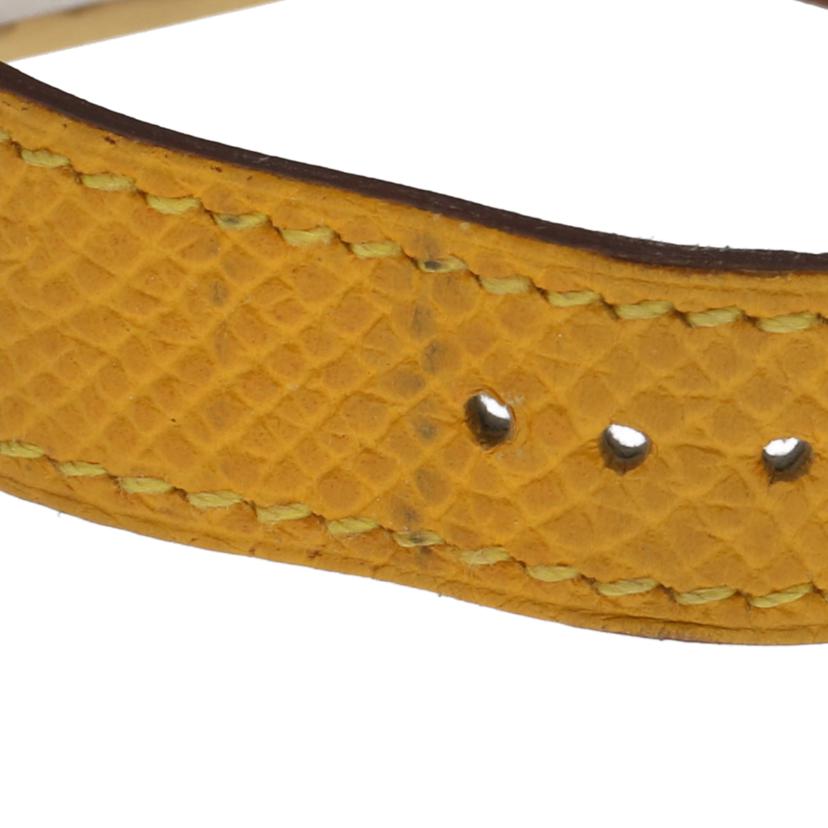 HERMES エルメス GP×革ベルト 〇M刻印/メドール・イエロー/レディース/クオーツ/ME1.210//595095/ABランク/75