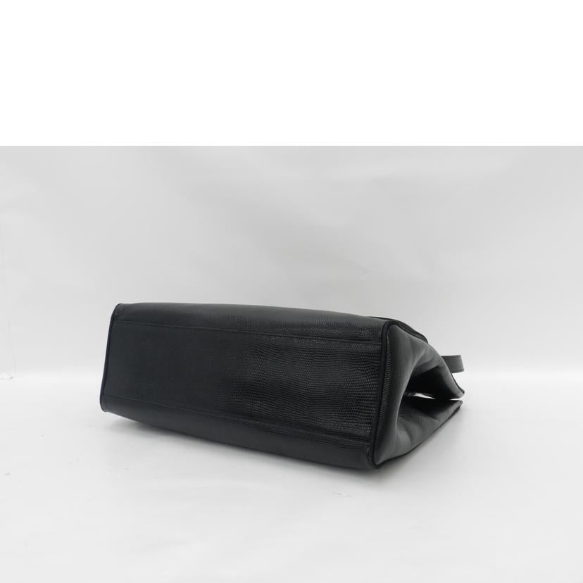 S.Ferragamo フェラガモ 黒 肩掛け レディース/ヴァラ リザード調トート/ブラック/DF-21 2530//ABランク/69