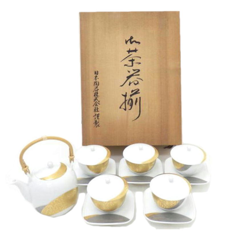 乃リタケ ノリタケ/急須湯呑み5客セット/金閣銀閣//Aランク/88