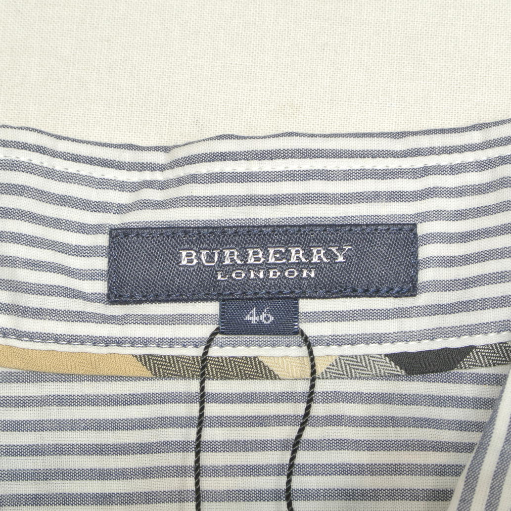 BURBERRY LONDON(バーバリーロンドン)/ストライプ柄 七分袖シャツ グレー/46(L~LL)/SAランク/51