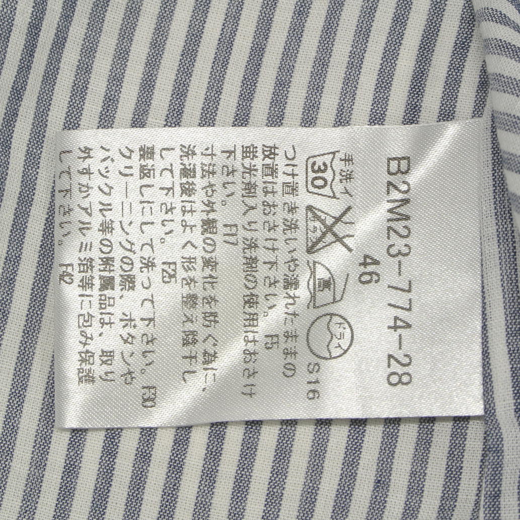 BURBERRY LONDON(バーバリーロンドン)/ストライプ柄 七分袖シャツ グレー/46(L~LL)/SAランク/51