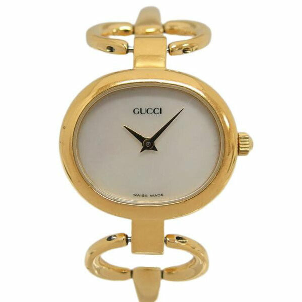 GUCCI グッチ/ホワイトシェル文字盤/ハートバングルウォッチ/クォーツ/1600//0040816/Bランク/04