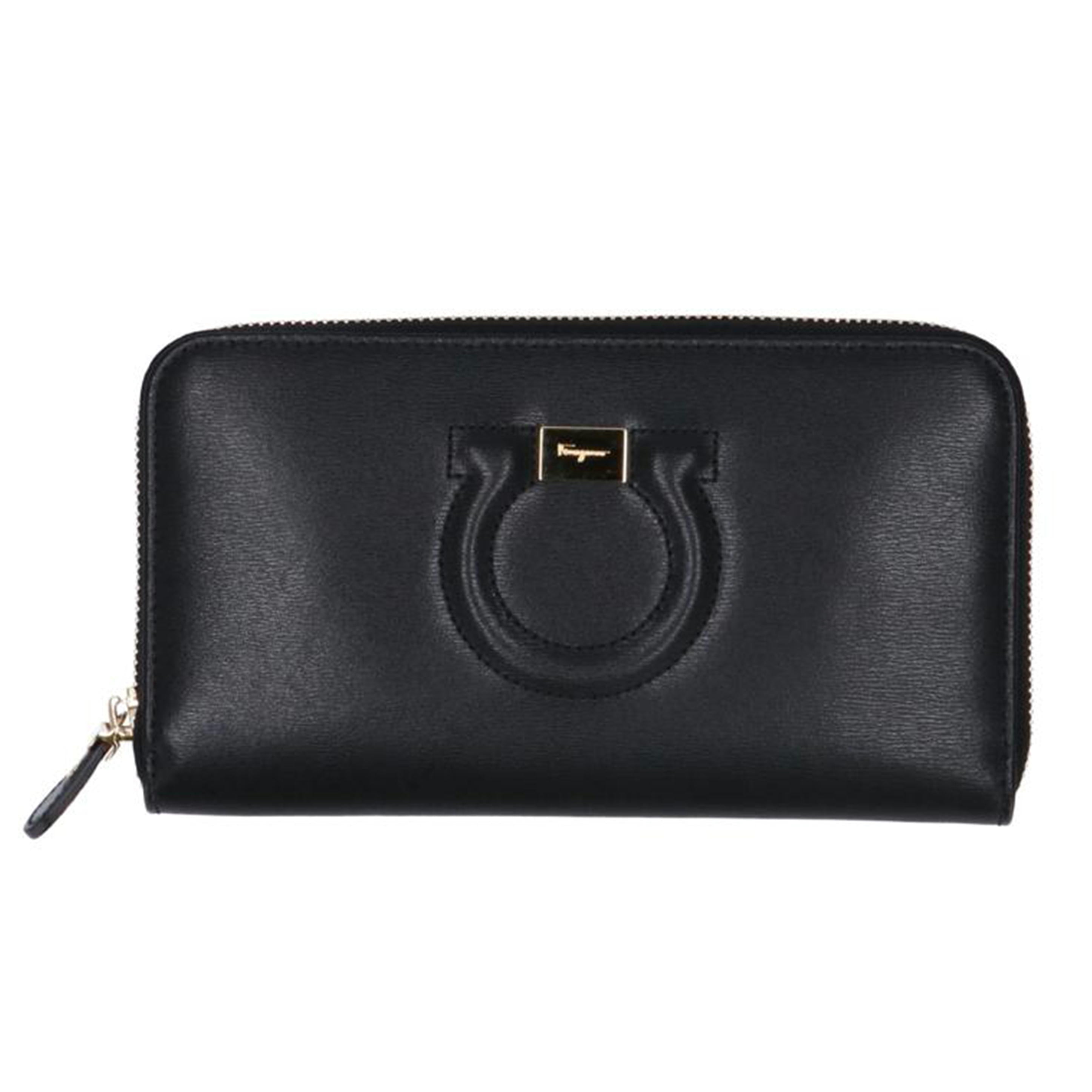 Ferragamo フェラガモ/ガンチーニラウンドファスナー BLK/683623//SAランク/75