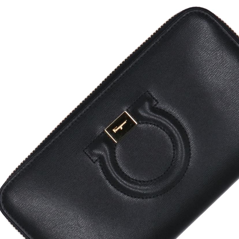 Ferragamo フェラガモ/ガンチーニラウンドファスナー BLK/683623//SAランク/75
