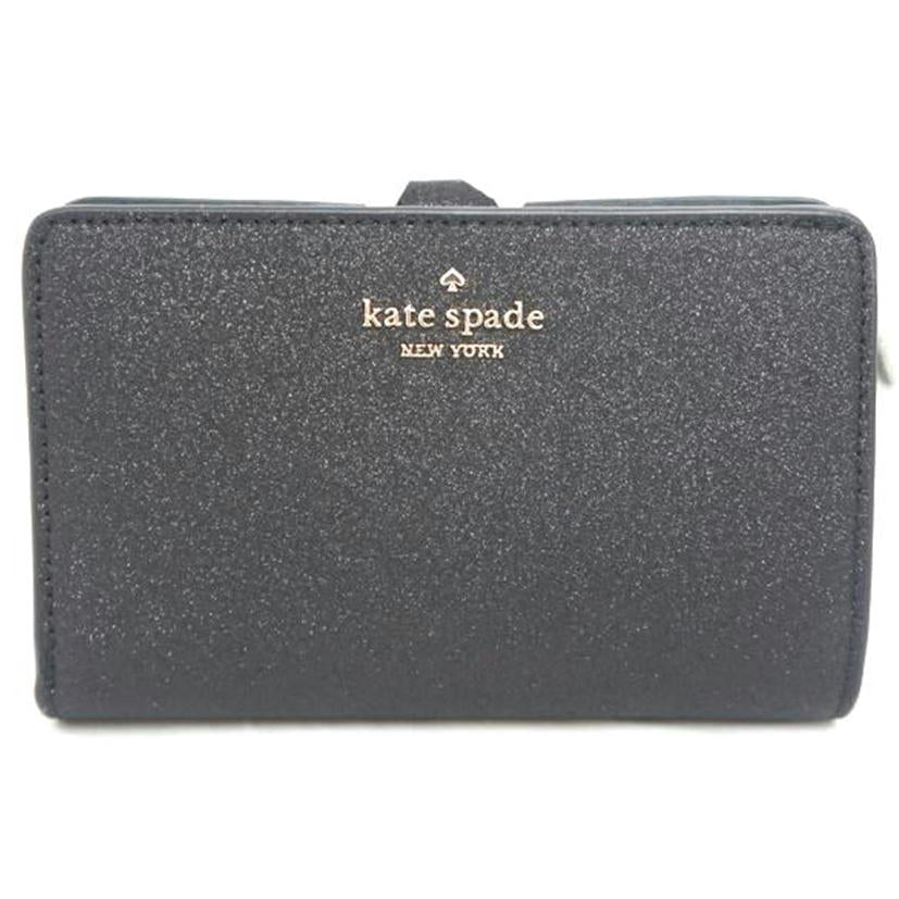 kate spade ケイトスペード/ティンセルグリッターミディアムコンパクトウォレット/K9254BLK//SAランク/09