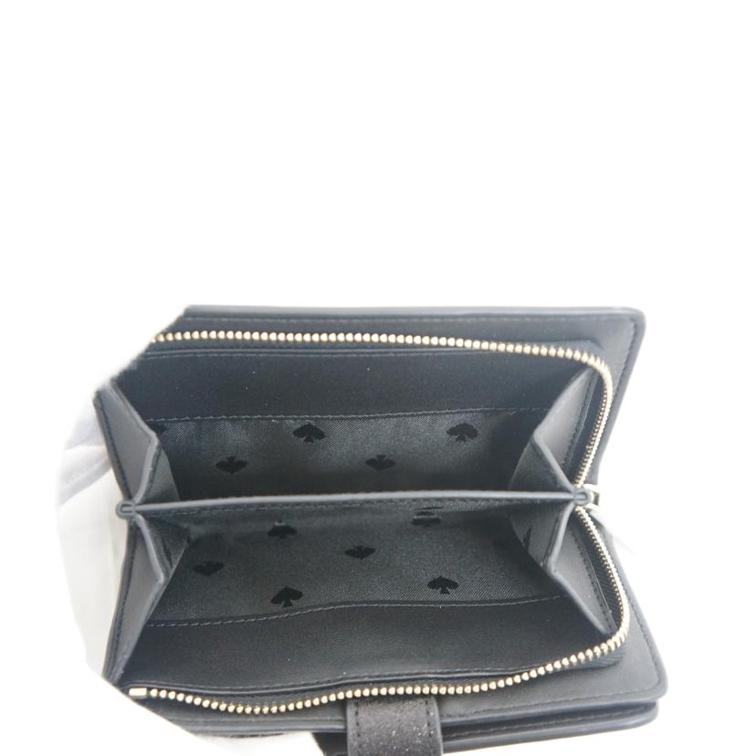 kate spade ケイトスペード/ティンセルグリッターミディアムコンパクトウォレット/K9254BLK//SAランク/09