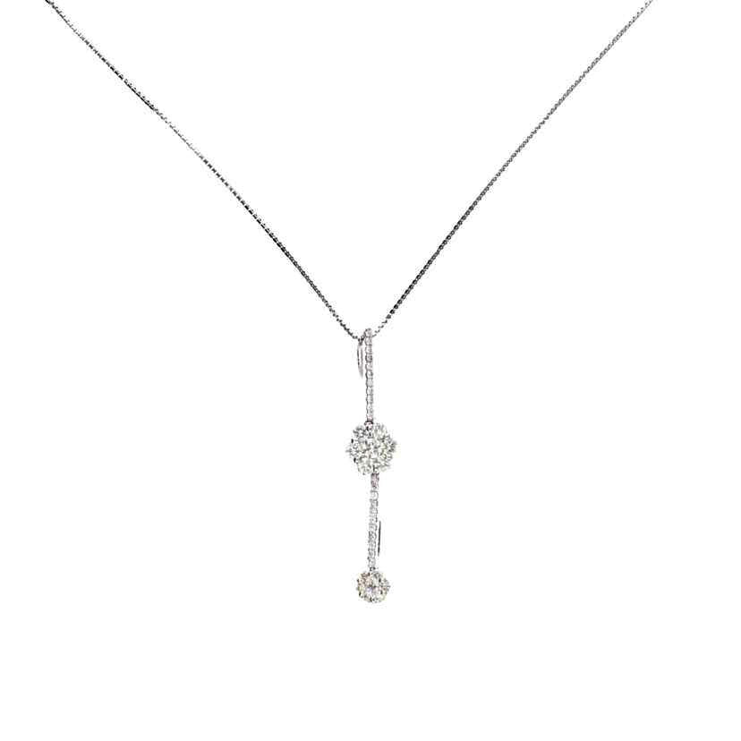 K18WG/K18WGダイヤネックレス 0.75ct/4.3//Aランク/75