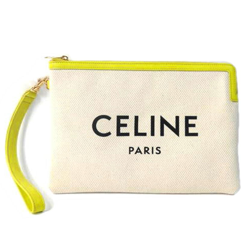 CELINE セリーヌ/ストラップ付ロゴクラッチバッグ/ポーチ/Anis/10E632ECW.11AN//U-IE-0262/SAランク/84