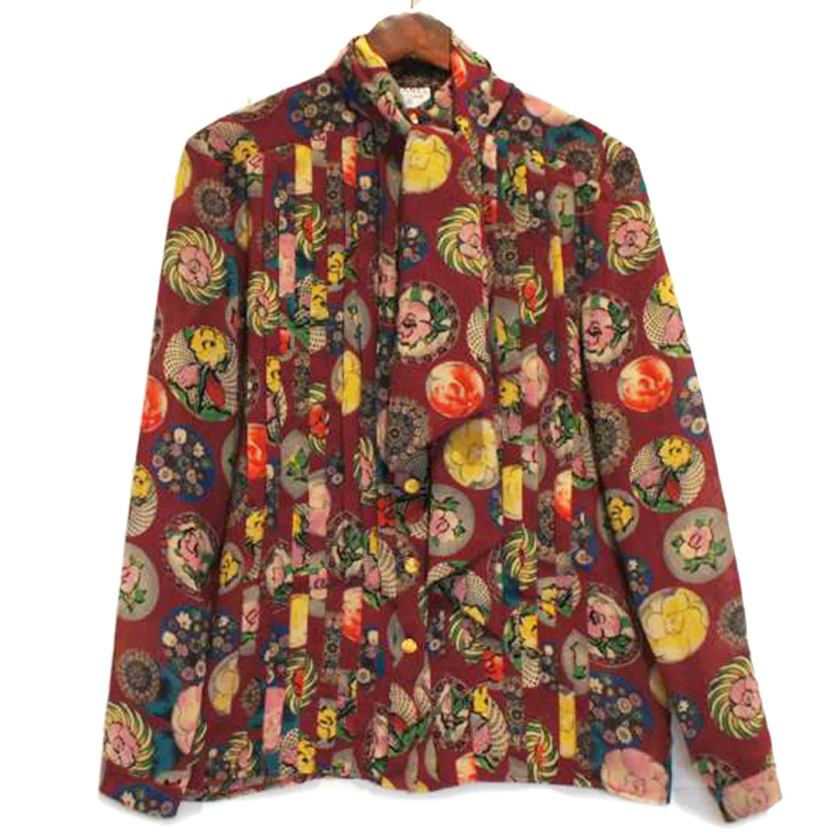 CHANEL シャネル/柄 シフォンブラウス//ABランク/92